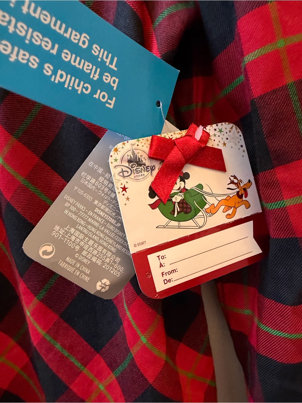 Disney Red Black Green Plaid Minnie Mouse Nightgown NEW Ice Skating Christmas - Picture 4 of 9